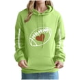 thumbnail image 1 of Women Game Day Heart Rugby Football Graphics Hoodies Trendy 2025 Fall Long Sleeve Drawstring Sweatshirt with Pockets, 1 of 3