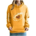 thumbnail image 1 of Women Game Day Heart Rugby Football Graphics Hoodies Trendy 2025 Fall Long Sleeve Drawstring Sweatshirt with Pockets, 1 of 3