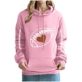 thumbnail image 1 of Women Game Day Heart Rugby Football Graphics Hoodies Trendy 2025 Fall Long Sleeve Drawstring Sweatshirt with Pockets, 1 of 3