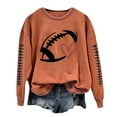 thumbnail image 1 of Women Game Day Sweatshirts Novelty Football Printed Long Sleeve Crew Neck Tops 2025 Fall Fashion Casual Classic Fit Blouses, 1 of 4