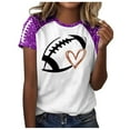 thumbnail image 1 of Women Game Day Tee Funny Football Glitter Print T-Shirt Casual Short Sleeve Tops 2025 Squad Sport Season Tops, 1 of 4