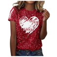 thumbnail image 1 of Women Game Day Tee Funny Football Glitter Print T-Shirt Casual Short Sleeve Tops 2025 Squad Sport Season Tops, 1 of 5