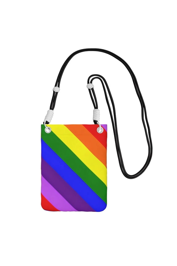 Women Gay-Pride Flag Small Cell Phone Crossbody Bag Adjustable And Detachable Shoulder Strap