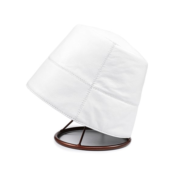 Women Genuine Leather Cap Hat Real Leather Sun Hats Bucket Caps ,Fashion