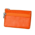 thumbnail image 1 of Women Genuine Leather RFID Blocking Mini Wallet Key Ring Zip Coin Purse, 1 of 8