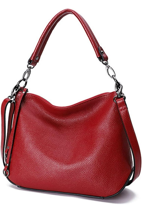 Women Genuine Leather Shoulder Bag Vintage Hobo Bag Casual Travel Satchel Medium Purse Ladies Daily Work Crossbody Bag