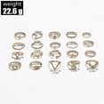 thumbnail image 1 of Women Geometric Circle Moon Rings Set 20 Piece Alloy Electroplated Dainty Stackable Fashion Jewelry Trendy Mod, 1 of 6