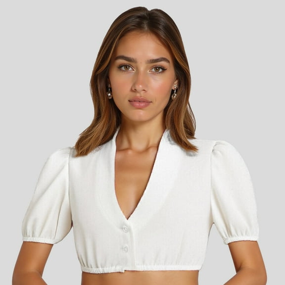 Women German Dirndl Blouse Bavarian Oktoberfest Costume White Dirndl Shirts for Women