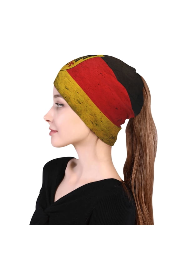 Women German Eagle Flag Slouchy Beanie Hat Stretch Turban Hats Headwear Caps Baggy Skull Sleep Scarf