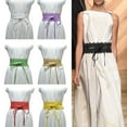 thumbnail image 1 of Women Girdle Smooth Faux Leather Lace Solid Color Wide Lace-up Adjustable Anti-slip Firm Stitching Retro Slim Waist Decoration Dress Coat Sweater Waist Belt Waistband, 1 of 8