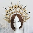 thumbnail image 1 of Women Girl Headdress Parts Vintage DIY Crown Material Kits Gothic Lolita Tiara Sun Goddess Headwear Wedding Headpiece 03, 1 of 8