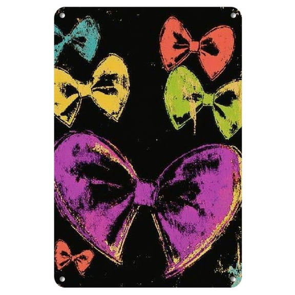 Women Girl Kids Coquettes Bow Mardi Gra Heart Galvanized Tin Signs Bathroom Decor For Classroom One Size