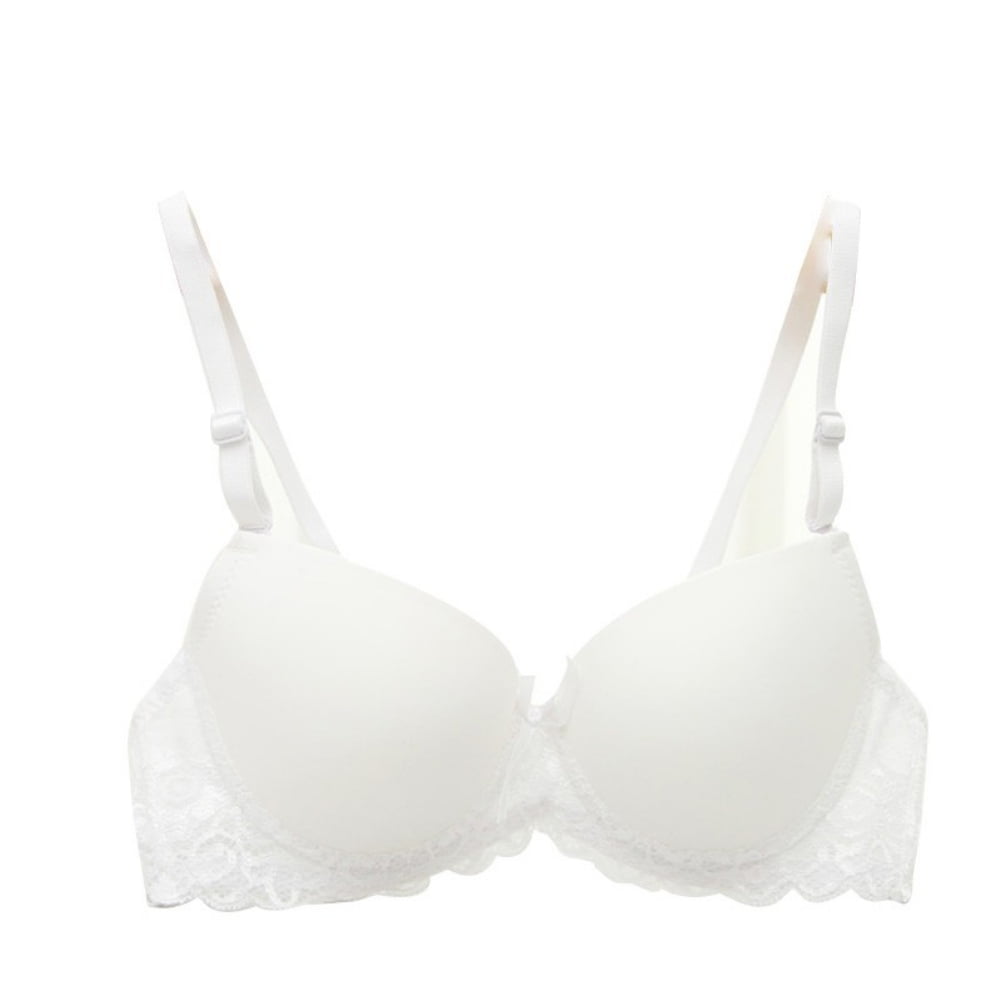 MJUHNHH Push Up Bras for Women,Plus Size Floral Lace Underwire Soft Cup  Everyday Bra (Color : White, Size : 34DD) at  Women's Clothing store