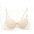 thumbnail image 1 of Women Girl Seamless Lace Solid Color 3/4 Cup Push Up Bra Adjustable Support Bra, 1 of 6