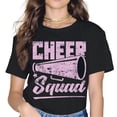 thumbnail image 1 of Women Girl T Shirt Cheer Squad Black Short Sleeves T Shirt, 1 of 3