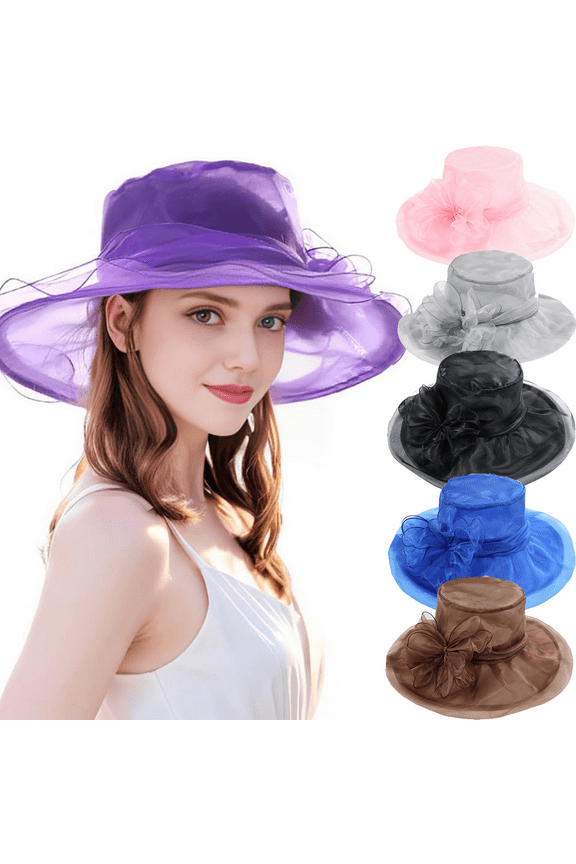 Women Girl Tea Party Fascinator Hat Church Funeral Cocktail British Organza Veil Dress Hat Cap