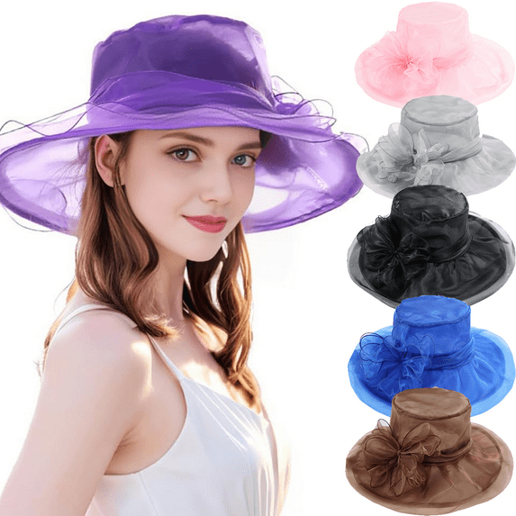 Women Girl Tea Party Fascinator Hat Church Funeral Cocktail British Organza Veil Dress Hat Cap