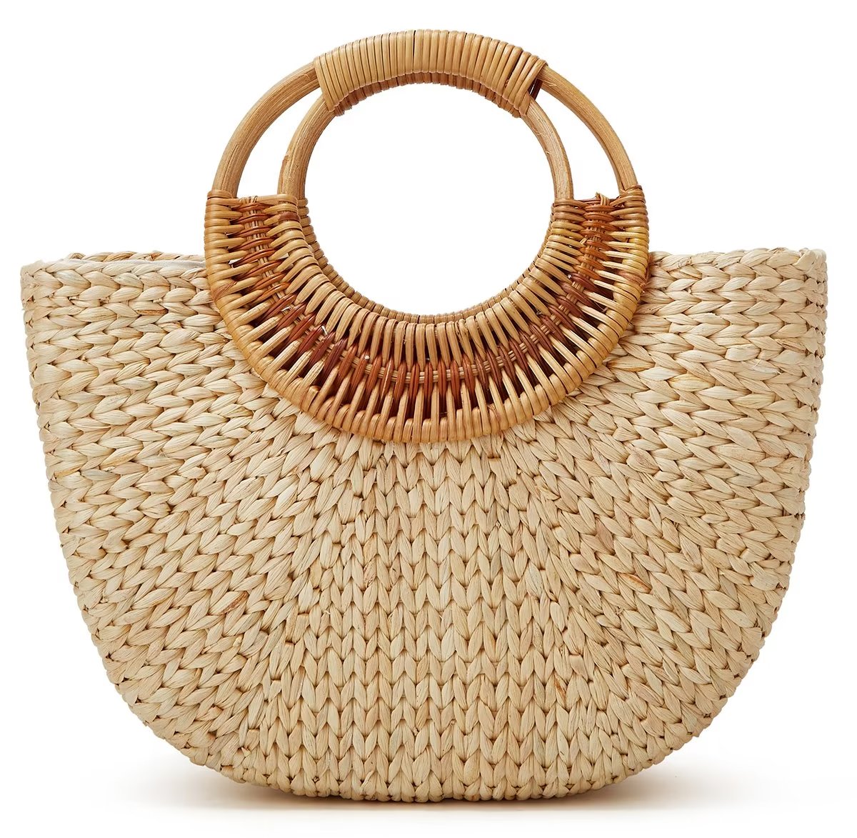 2023 Summer BOHO Women s Large Bag Moon Bucket Style Woven Straw 