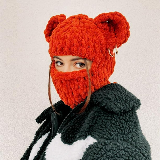 Gray Multicolor Granny Square Crochet Balaclava | Flower