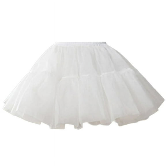 Women Girls 6 Layer Ruffled Tulle Short Tutus Skirt Petticoat for Party Costume