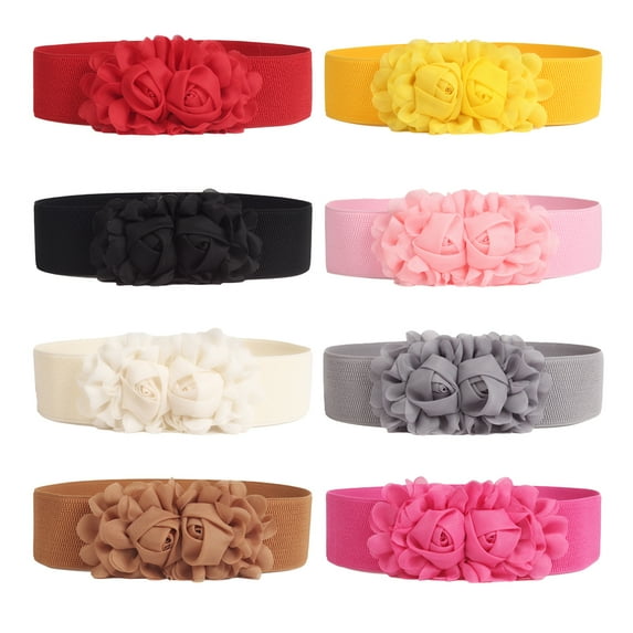 Women Girls Belt Clothing Decor Accessory Stylish Dress Straps Simple Solid Color Rose Knot Shaped Belt
