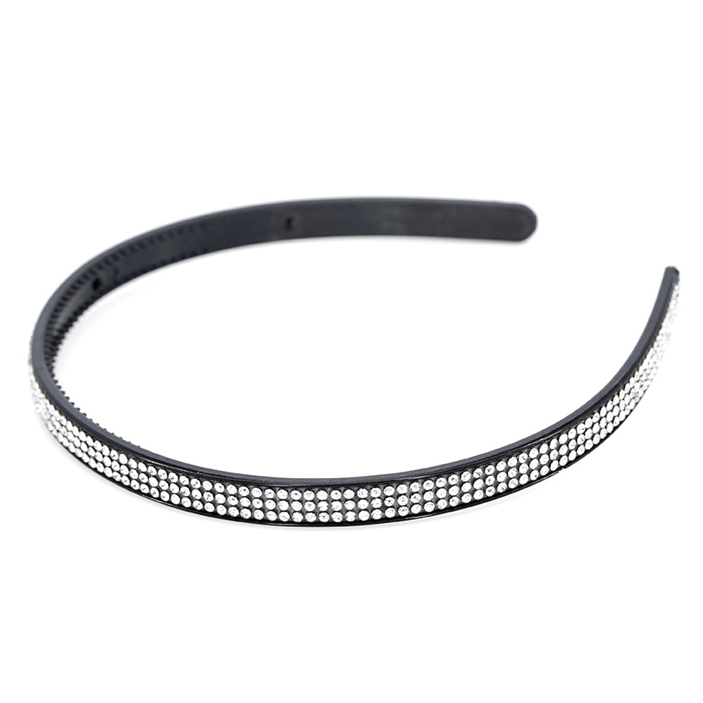 Women Girls Bling Sparkly Crystal Diamond Headband Thin Plastic Hair Band Glitter Hair Accessories