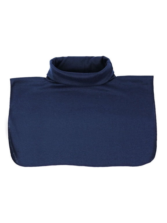 Women Girls Causal Collar Neck Dickey False Turtleneck Half Top Faux Fake Collar (Navy)