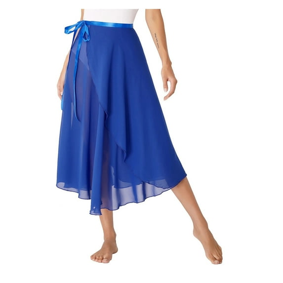 Women Girls Chiffon Ballet Dance Skirt Classic Sheer Long Irregular Mesh Skirt Dancewear Lace-up Wrap Scarf Gymnastics Skirts