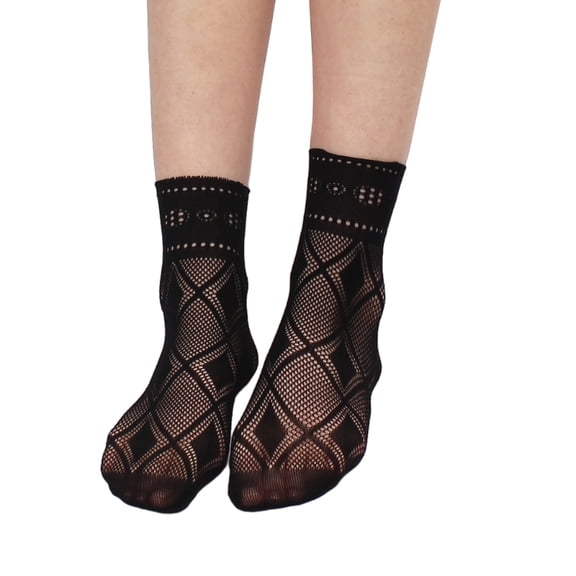 Women Girls Fishnet Ankle Socks Hollowed Out Mesh Short Socks Black Fishnet Socks Summer Fashion Anklet Socks