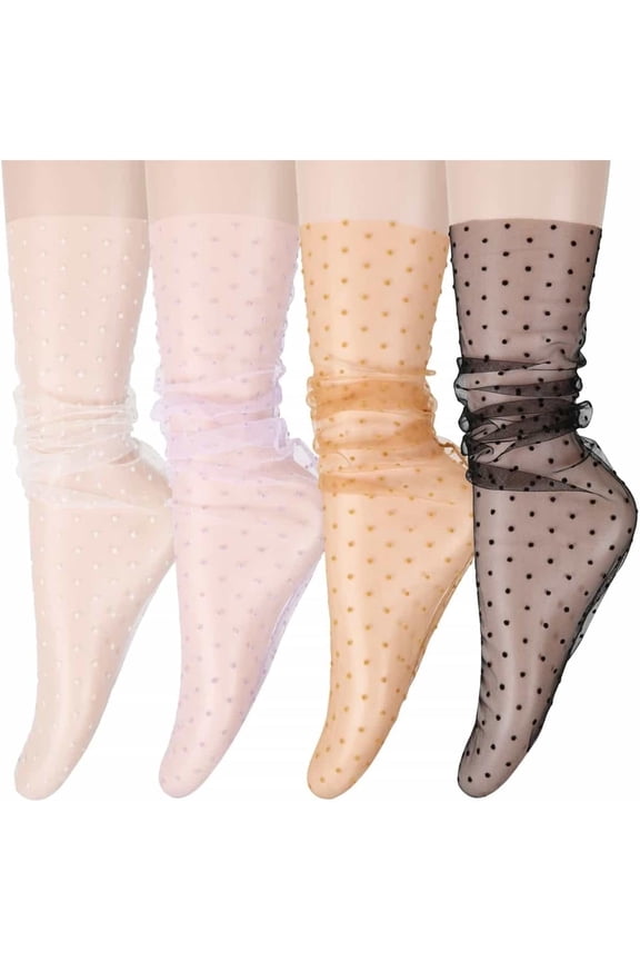 Women Girls Lace Socks Sheer Loose Socks Decorated Mesh Tulle Socks Transparent See Through Lace Slouch Socks
