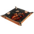 thumbnail image 1 of Women Girls Leather Square Dish Trinket Plate Jewelry Tray, Human Heart and Flower Flag Mothers Day Birthday Gift, 20.5x20.5cm, 1 of 6