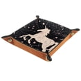 thumbnail image 1 of Women Girls Leather Square Dish Trinket Plate Jewelry Tray, Stars Unicorn Space Pattern Mothers Day Birthday Gift, 1 of 6