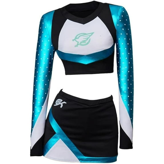 Women Maddy Inspired Cheerleader Uniform Two-Piece Dress Set for Performance, Carnival, or Party