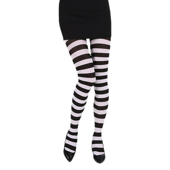 Women Girls Rainbow Multicolor Striped Tights Opaque Stockings Slim Pantyhose for Christmas Costume