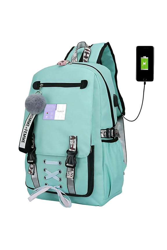 Women Girls School Bag Waterproof Teenage Backpack with Anti Theft Lock USB Port College Bookbags Student Laptop