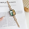 thumbnail image 1 of Women Girls Smartwatch Band for iWatch Series 9 8 7 6 5 4 SE 3 2 1, Zinc Alloy Adjustment Mother of Pearl Chain Stylish Bracelet Strap for Apple Watch 41mm 40mm 38mm, Gold, 1 of 1
