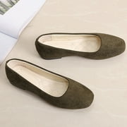 HGWXX7 Women Girls Solid Big Size Slip On Flat Shallow Comfort Casual Single Shoes