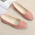 thumbnail image 1 of Women Girls Solid Big Size Slip On Flat Shallow Comfort Casual Single Shoes, 1 of 7