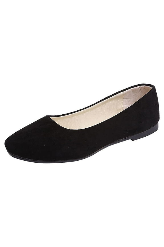 Women Girls Solid Big Size Womens Casual Shoes for Fall On Flat Shallow Comfort 2024 Casual Single Shoes Business Casual Shoes Women New round Toe Flat Casual Women's Shoes Business Casual