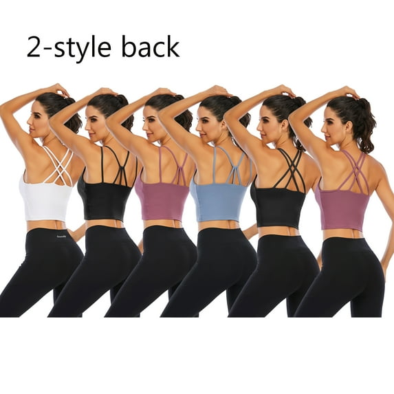 Women Girls Tube Top Camisole bras for Yoga Running Athletic Gym Workout Fitness Tank Tops