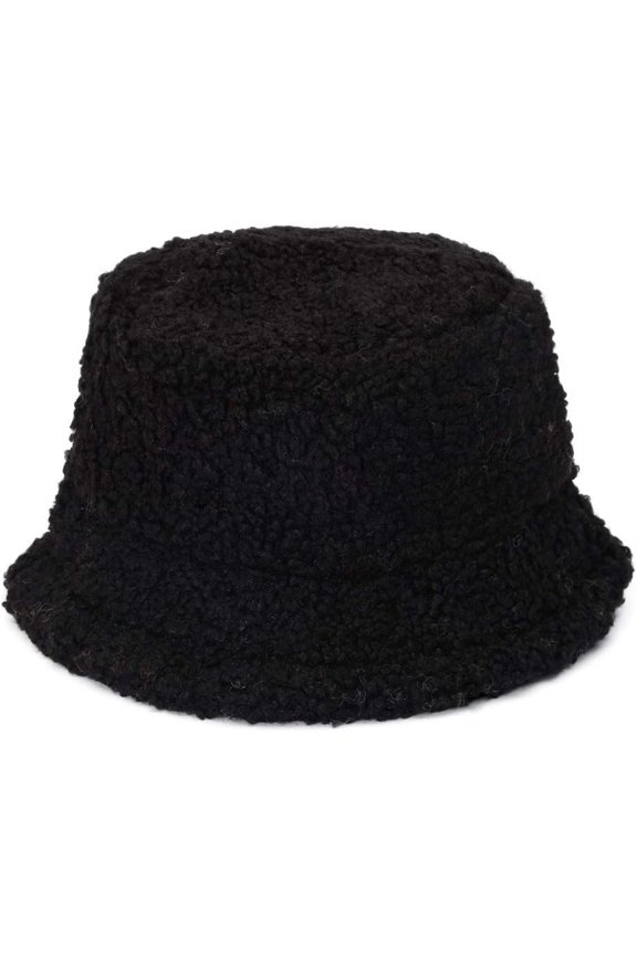 Women Girls Winter Bucket Hat Curly Faux  Shearling Lambskin Fisherman Cap Warm Hat