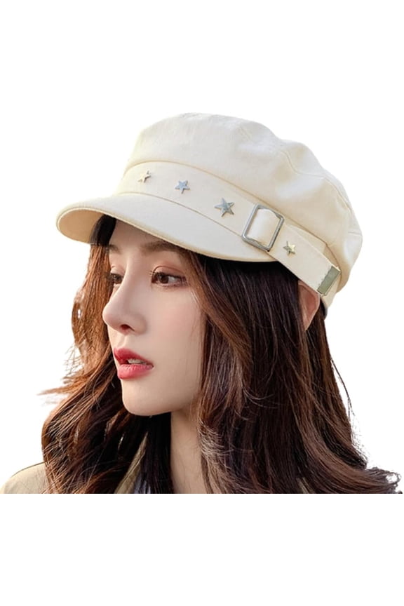 Women Girls Y2K Star Beret Fashion Newsboy Caps Warm Visor Beret Vintage Cabbie for Ladies