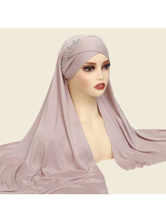 Women Glitter Sequin Hijab Muslim Head Wrap Scarf Long Turban Headband Hair Cap Shawl