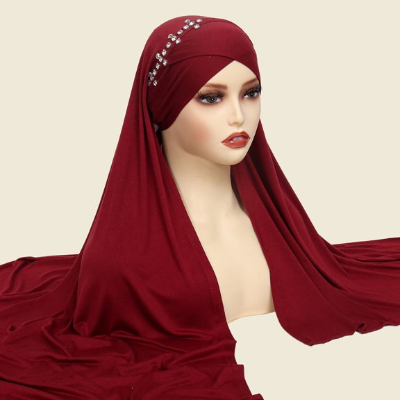 Women Glitter Sequin Hijab Muslim Head Wrap Scarf Long Turban Headband Hair Cap Shawl