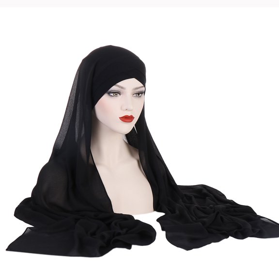 Women Glitter Sequin Hijab Muslim Head Wrap Scarf Long Turban Headband Hair Cap Shawl