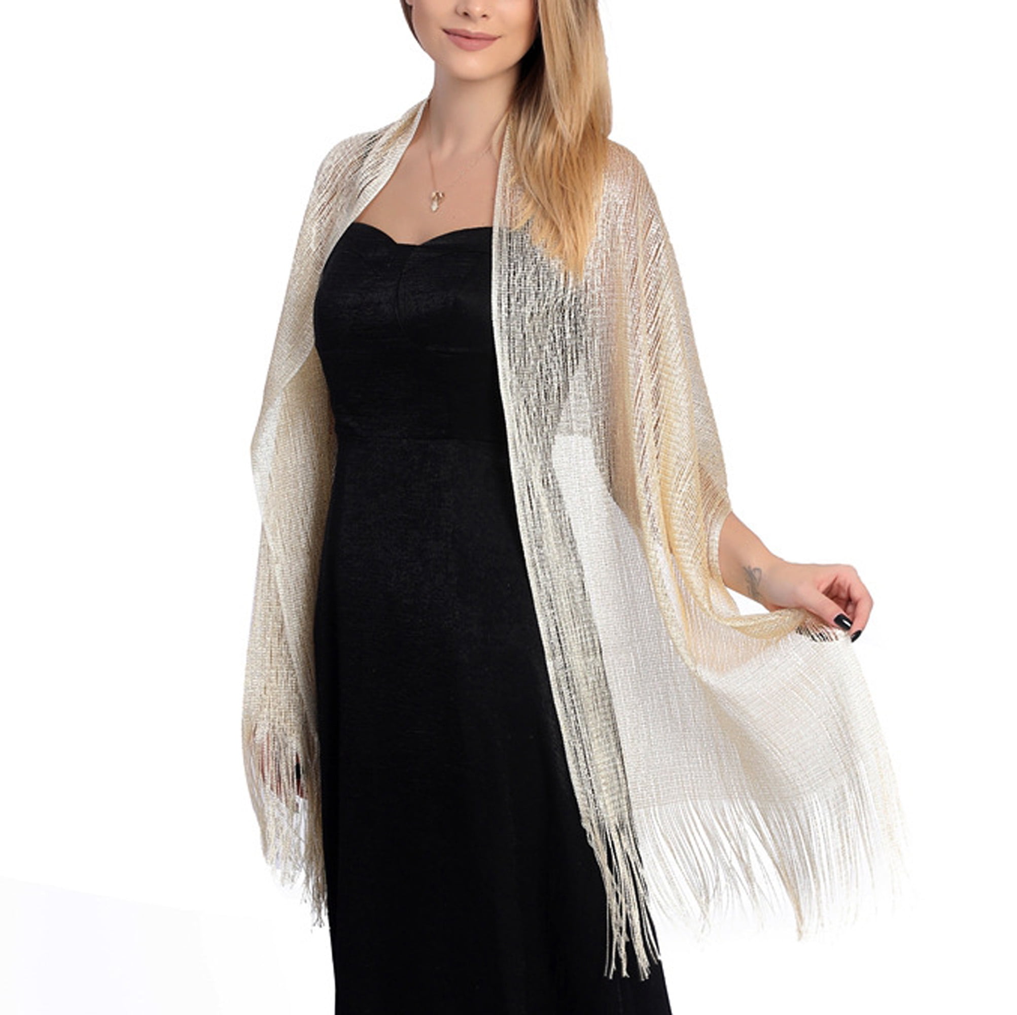 Women Glitter Shawls and Wraps Wedding Party Shawl Wraps