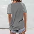 thumbnail image 1 of Women Glitter Short Sleeve Shirts Pullover Tops Casual Crewneck Tee Fashion Blouses Summer Outfit, 1 of 5