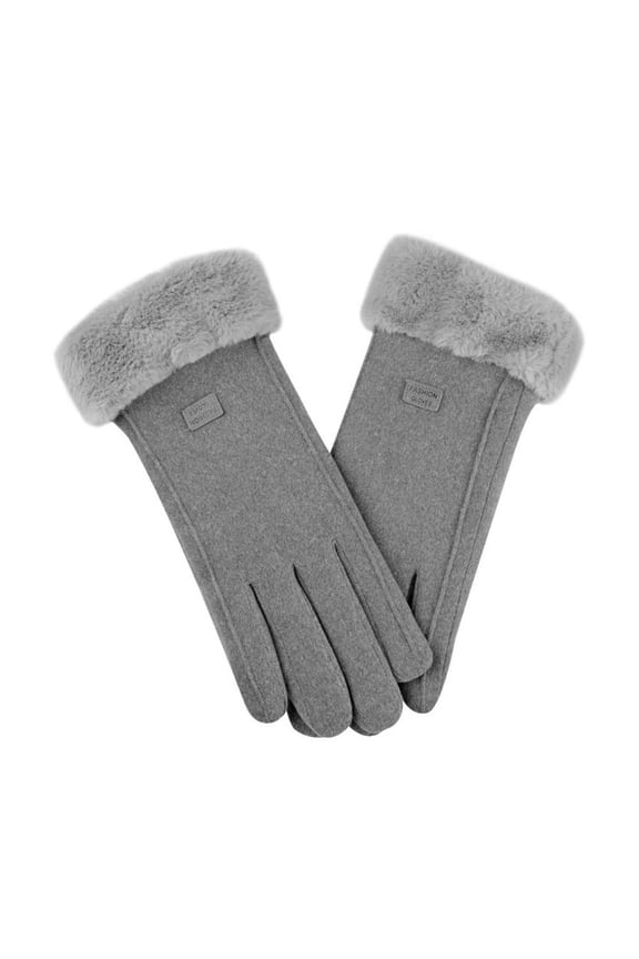 Women Gloves Autumn WinterCute Furry Warm Mitts Full Mittens Finger 2024
