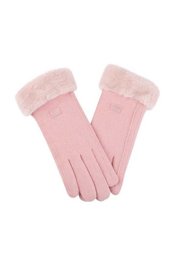 Women Gloves Autumn WinterCute Furry Warm Mitts Full Mittens Finger 2024