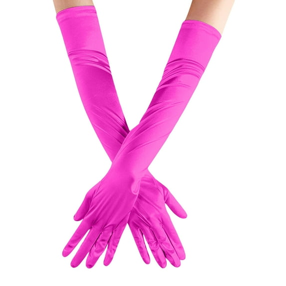 Women Gloves Solid Color Satin Wedding Party Wedding Gloves Carnival Party Gloves